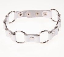 3112-3 Ошейник с кольцами белый