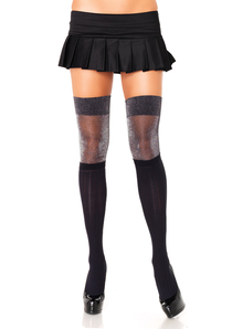 Чулки с серебряным верхом OS LA6213black